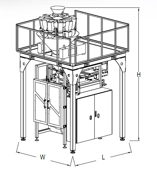 IMQ-W Machine De Conditionnement À Joint Quadruple Avec Peseuse À Têtes Multiples