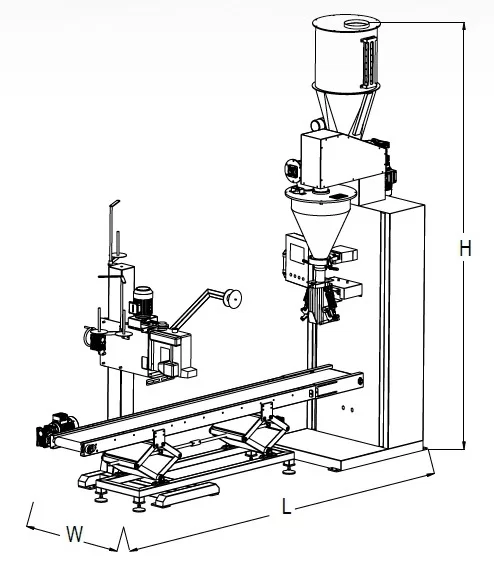 Machine D’emballage Semi-Automatique De Remplissage De Sacs Kraft SA-CF